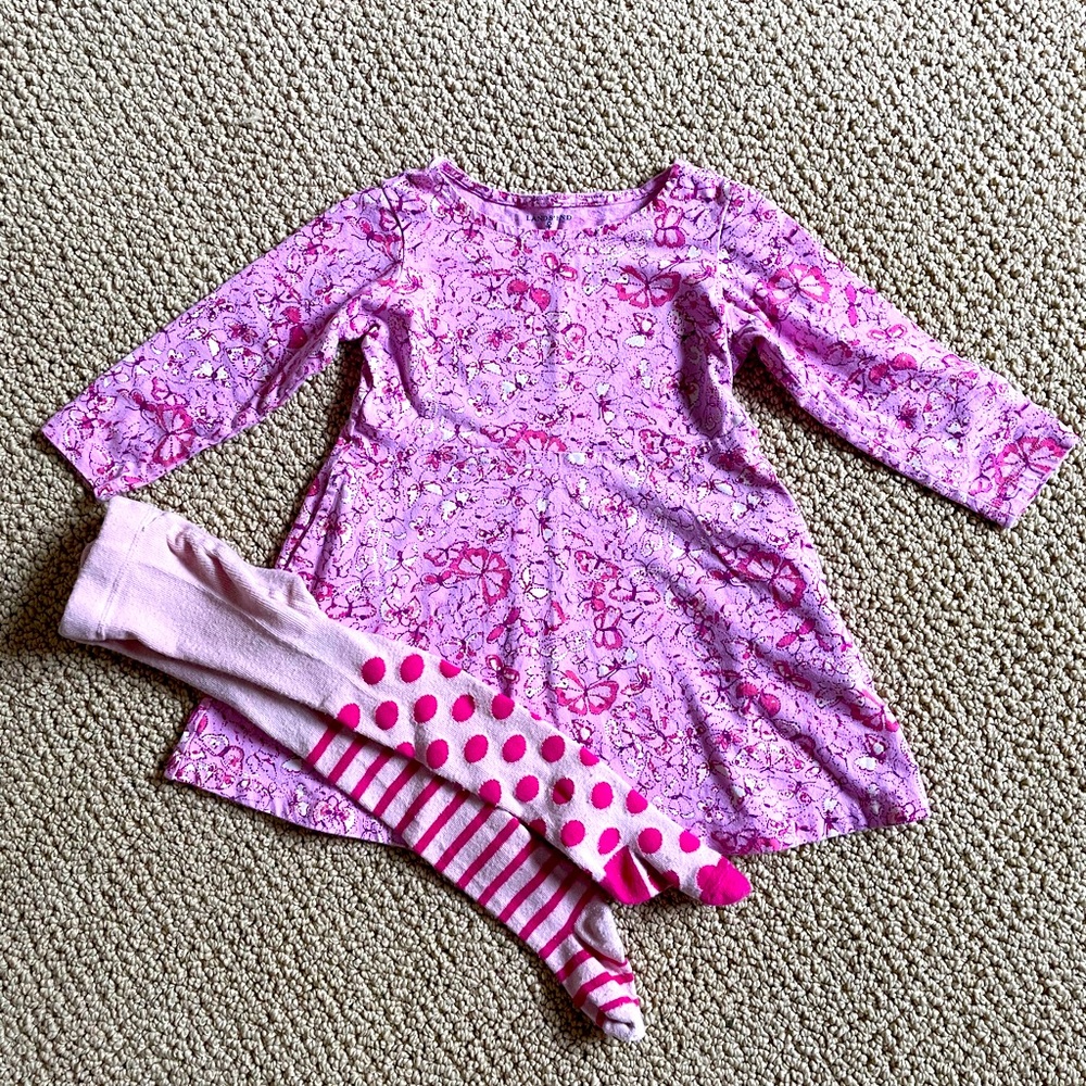 Land’s End Long Sleeved Dress & leggings